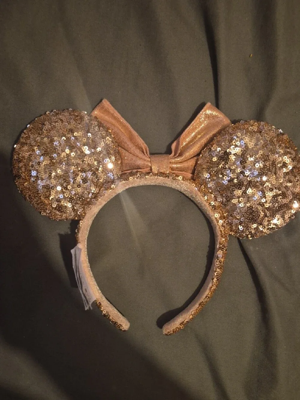 Disney Rose Gold Sequin Minnie Ears Headband Accessory